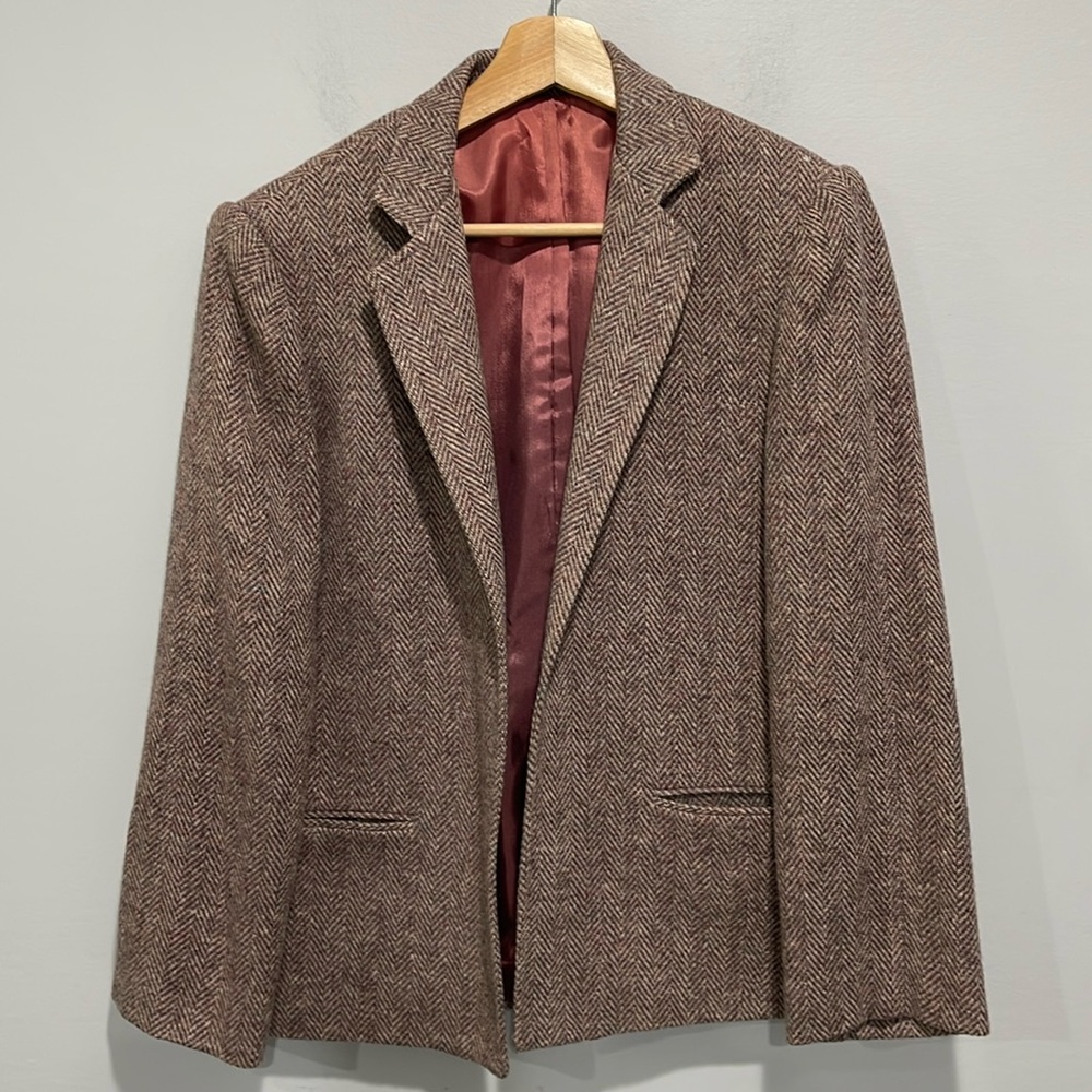 Vintage 1980s Kay Warner original wool blend open style blazer jacket size 8